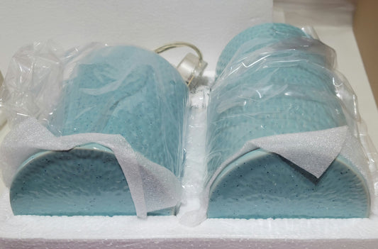 Warmer & Wax Pods Holder Set - Hammered Light Blue