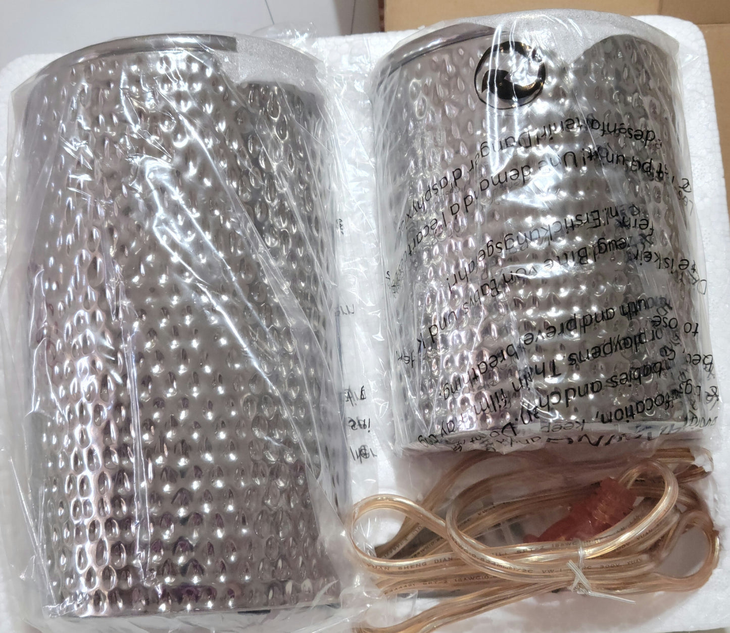 Warmer & Wax Pods Holder Set - Hammered Chrome