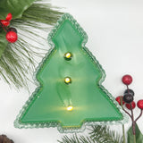 Christmas Tree Decorative Glass Candle Jar ~ Christmas Wreath