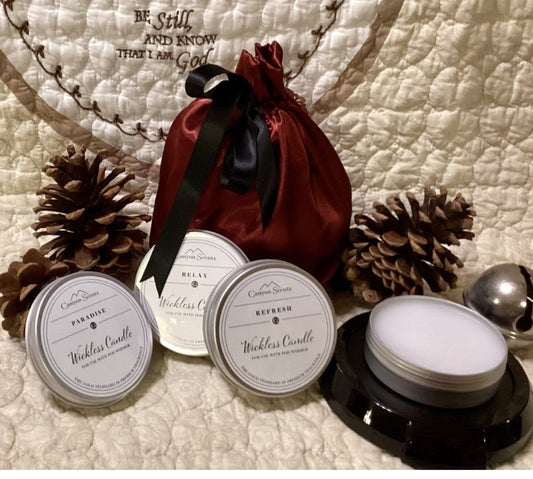 "Spa Treatment" 4 Wickless Wax Melt Tins Gift Set