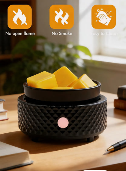 Bundle-3 Piece Wax Melt Warmer with Wax Cubes & Wickless Wax Pod