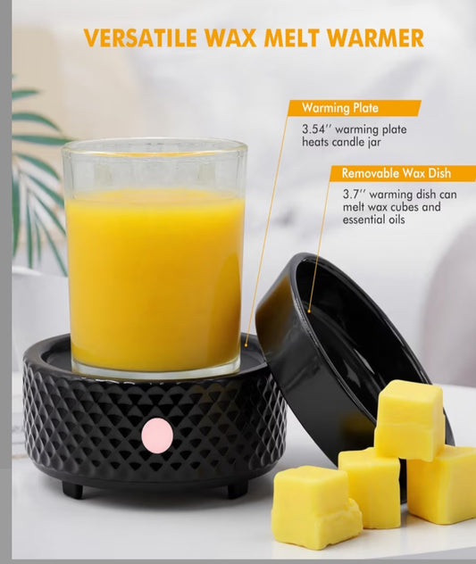 Bundle-3 Piece Wax Melt Warmer with Wax Cubes & Wickless Wax Pod