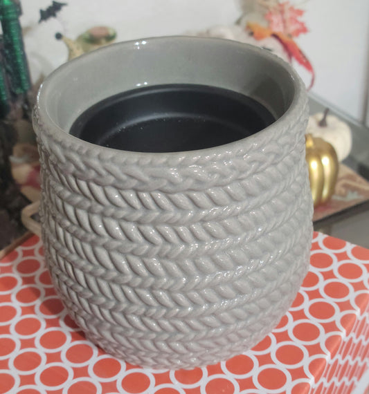 Wax Warmer~Knitted Pattern w/Timer + 1 Wickless Candle (Pod) Bundle