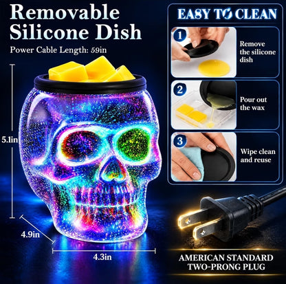 Glass Skull Wax Cubes Warmer