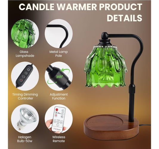 Candle & Wickless Pods Warmer Lamp - Green