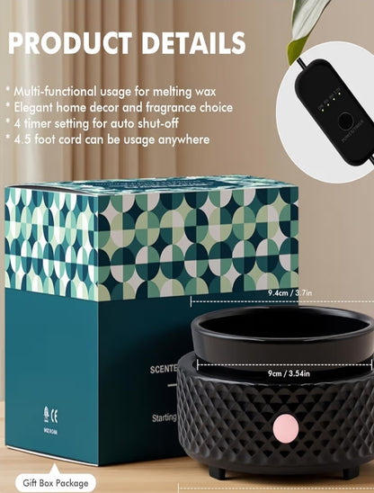 Bundle-3 Piece Wax Melt Warmer with Wax Cubes & Wickless Wax Pod