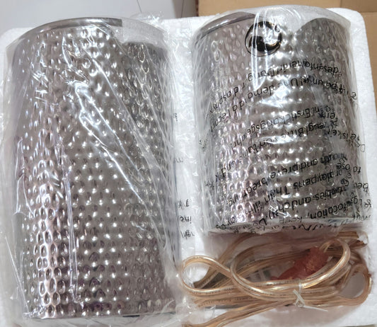 Warmer & Wax Pods Holder Set - Hammered Chrome